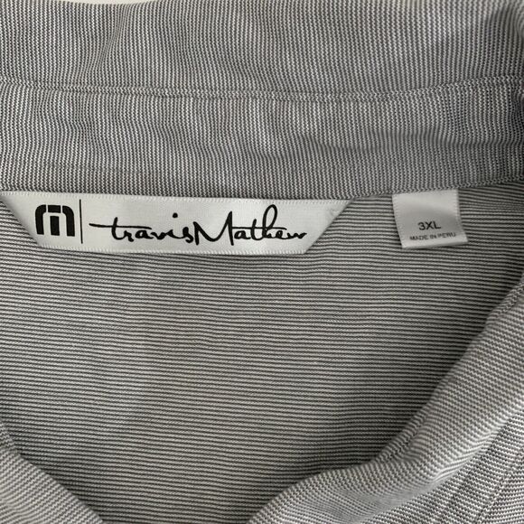 Travis Matthew Polo Shirt Men 3XL XXXL Gray Pima Cotton Stretch Golf Performance - Picture 2 of 9